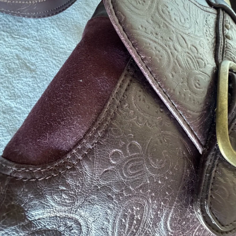 Nine West Embossed Dark Plum Crossbody Bag